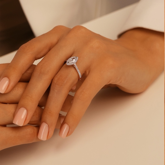 Pierścionek z diamentami laboratoryjnymi (R95582 YW LGD 0,52ct) : 13