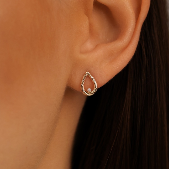 Kolczyki z diamentami (E94814 Y S 0,01ct)