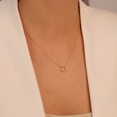 Naszyjnik z diamentem (N12721 Y C 0,01ct)