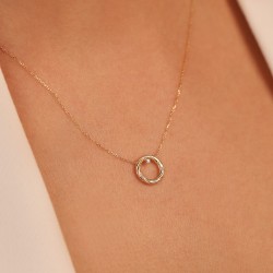 Naszyjnik z diamentem (N12721 Y C 0,01ct) - zdjęcie: 4