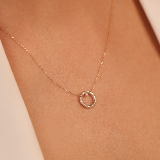 Naszyjnik z diamentem (N12721 Y C 0,01ct)