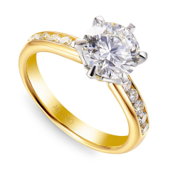 Pierścionek z diamentami laboratoryjnymi (R58831 2,05ct YW LGD) - zdjęcie: 2