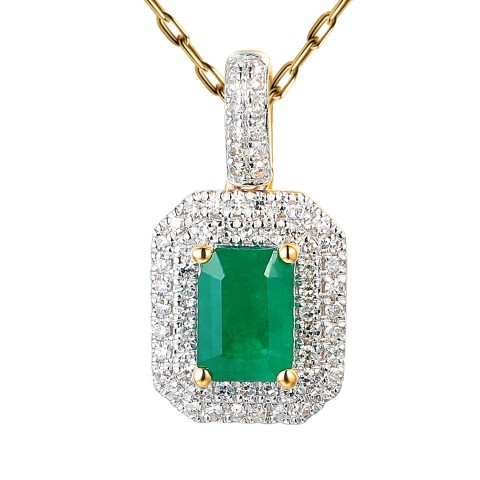 Zawieszka ze szmaragdem i diamentami (P101936 Y EM)