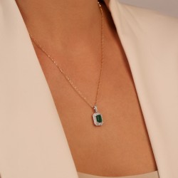 Zawieszka ze szmaragdem i diamentami (P101936 Y EM) - zdjęcie: 3