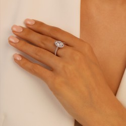 Pierścionek z diamentami laboratoryjnymi (R95582 YW LGD 1,07ct): 14 - zdjęcie: 3