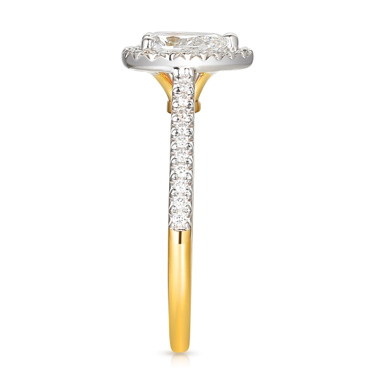 Pierścionek z diamentami laboratoryjnymi (R95580 YW LGD 0,54ct): 12