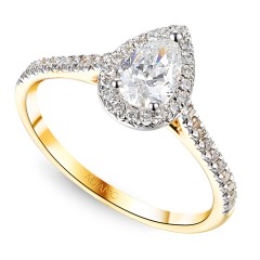 Pierścionek z diamentami laboratoryjnymi (R95580 YW LGD 0,54ct)