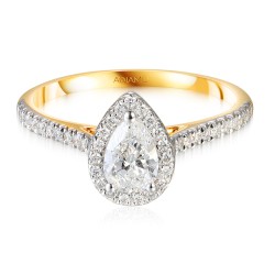 Pierścionek z diamentami laboratoryjnymi (R95580 YW LGD 0,54ct): 12 - zdjęcie: 4