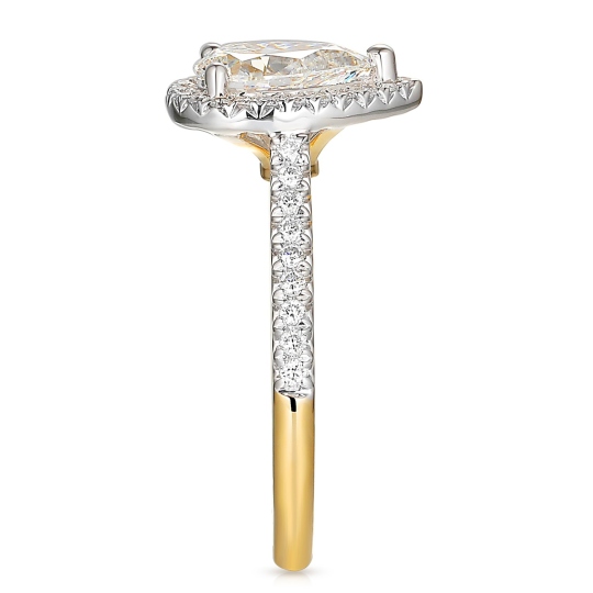 Pierścionek z diamentami laboratoryjnymi (R95580 YW LGD 1,07ct): 14