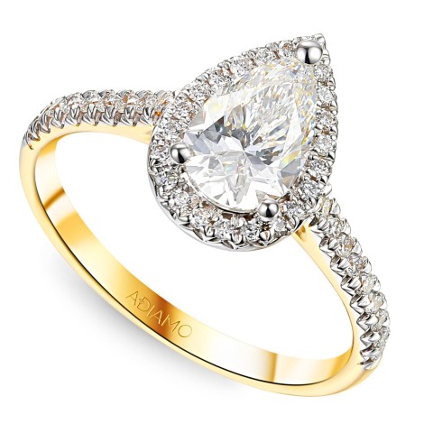 Pierścionek z diamentami laboratoryjnymi (R95580 YW LGD 1,07ct)