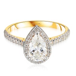 Pierścionek z diamentami laboratoryjnymi (R95580 YW LGD 1,07ct): 14 - zdjęcie: 3