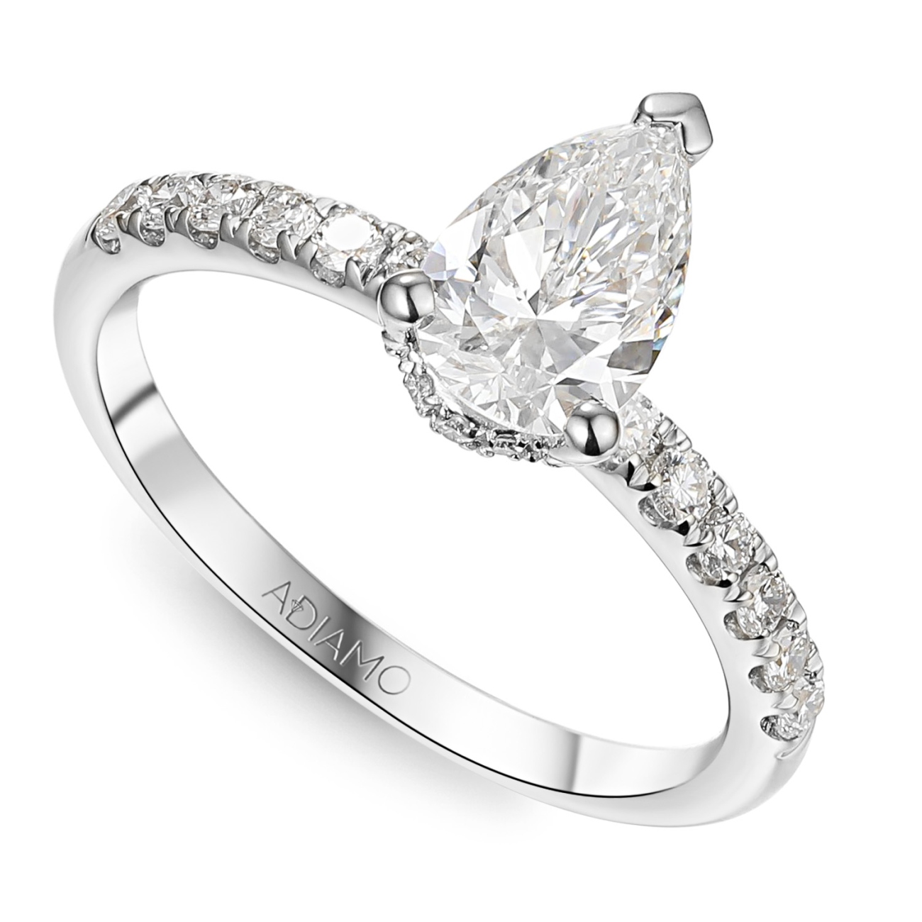 Pierścionek z diamentem laboratoryjnym (R100452 W LGD 1,03ct): 14