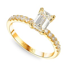 Pierścionek z diamentem laboratoryjnym (R100451 Y LGD 1,01ct)