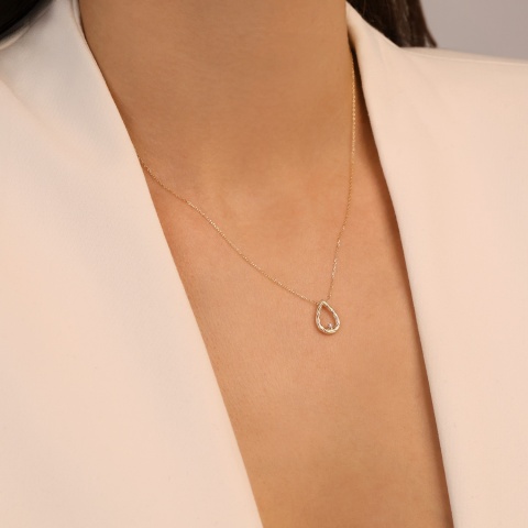 Naszyjnik z diamentem (N12722 Y C 0,01ct)