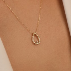 Naszyjnik z diamentem (N12722 Y C 0,01ct) - zdjęcie: 4