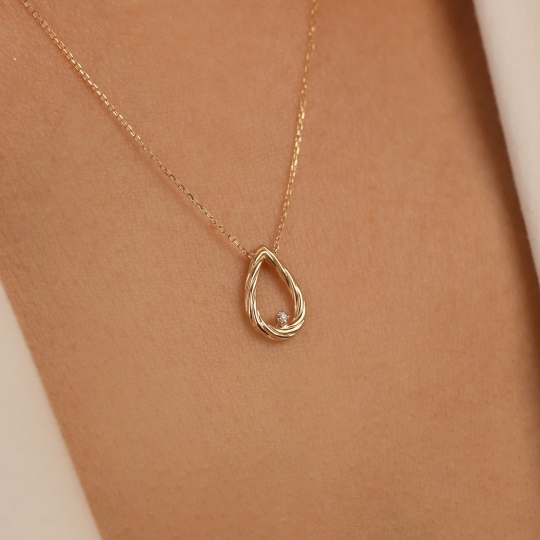 Naszyjnik z diamentem (N12722 Y C 0,01ct)