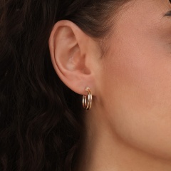 Kolczyki złote - koła podwójne