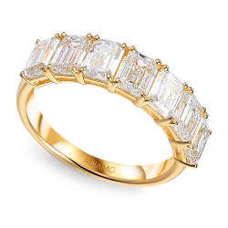 Pierścionek obrączkowy z diamentami laboratoryjnymi - szlif szmaragdowy (R100542 Y LGD 3,65ct+EM): 10 - zdjęcie: 2