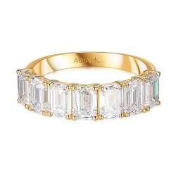 Pierścionek obrączkowy z diamentami laboratoryjnymi - szlif szmaragdowy (R100542 Y LGD 3,65ct+EM): 10 - zdjęcie: 4