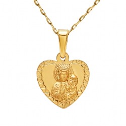 Medalik złoty serce Matka Boska (P00807 Y) - zdjęcie: 2