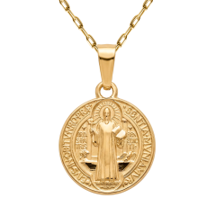 Medalik złoty ze św. Benedyktem