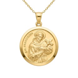 Medalik złoty św. Franciszek (P00788 Y) - zdjęcie: 2