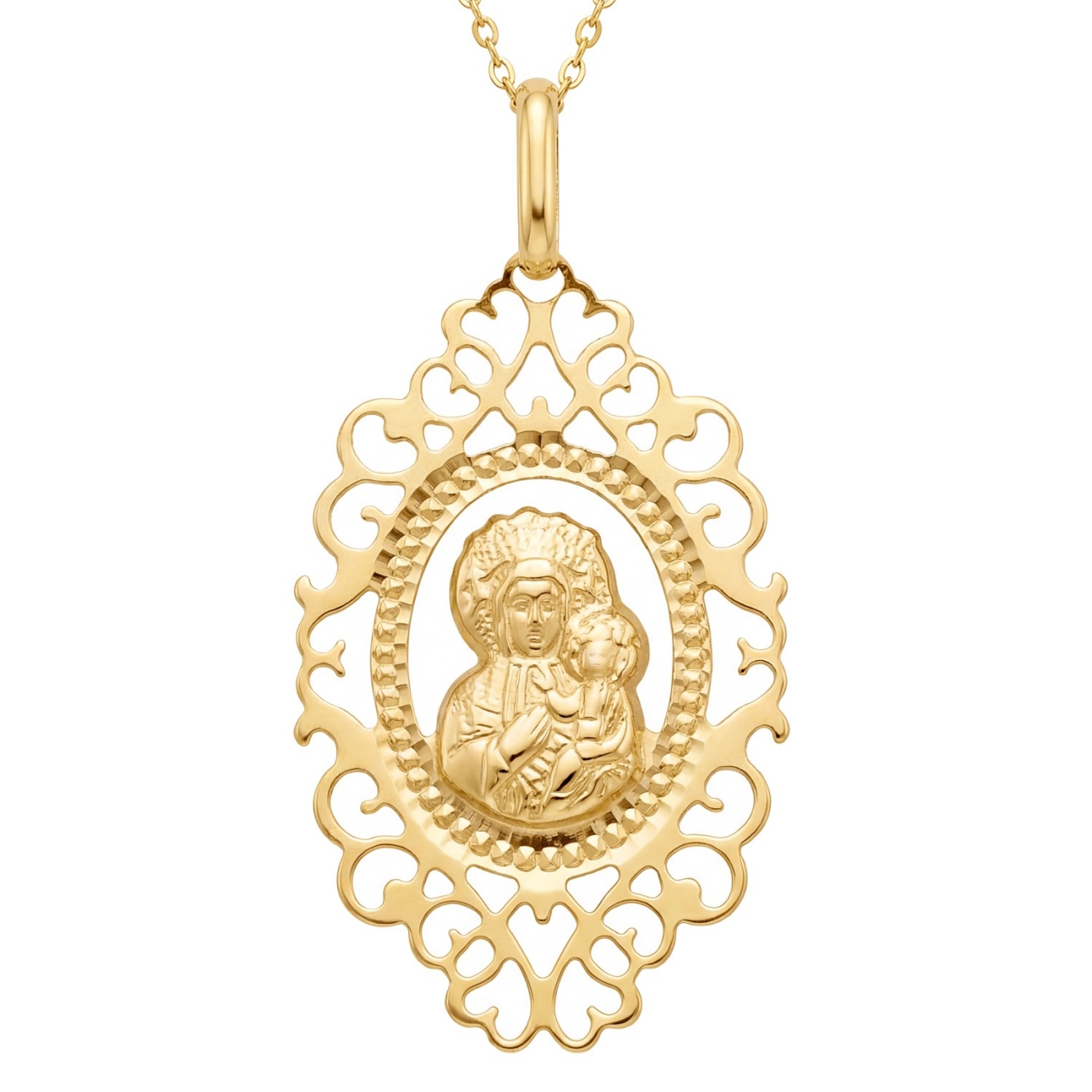 Medalik złoty Matka Boska (P26015 Y)