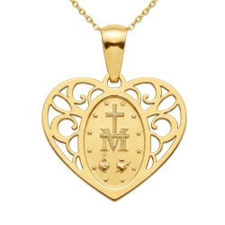 Medalik złoty Matka Boska, serce (P26008 Y) - zdjęcie: 3