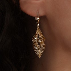 Kolczyki złote wiszące (E00909 Y P) - zdjęcie: 4