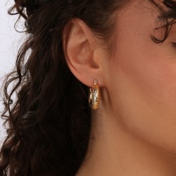 Kolczyki złote koła diamentowane (E26035 Y A) - zdjęcie: 3