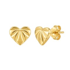 Kolczyki złote serduszka listki (E00823 Y S)