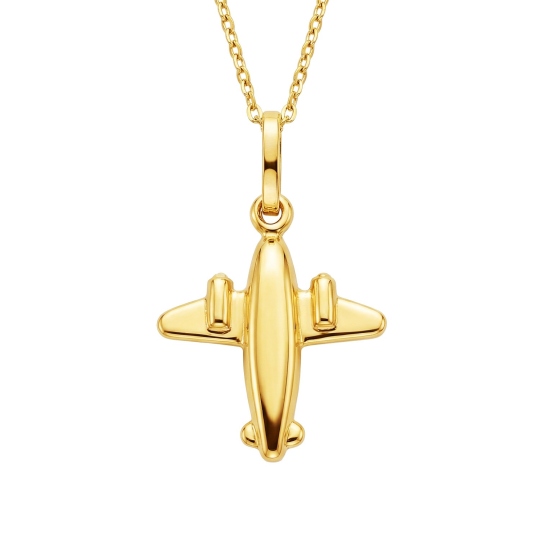 Złota zawieszka samolot (P10224 Y)