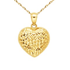 Złota zawieszka serce diamentowane, żółte złoto (P25175 Y)