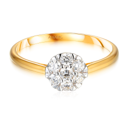 Pierścionek z diamentami laboratoryjnymi w żółtym złocie - 0,35ct (R45866 Y LGD): 10 - zdjęcie: 3