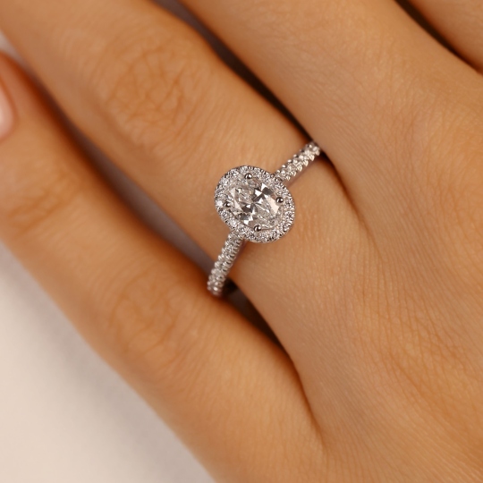 Pierścionek z diamentami laboratoryjnymi w białym złocie (R95581 W LGD 0,51ct): 10