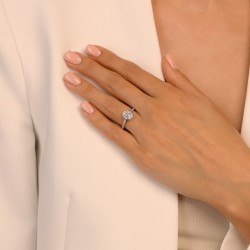 Pierścionek z diamentami laboratoryjnymi w białym złocie (R95581 W LGD 0,51ct): 10 - zdjęcie: 3