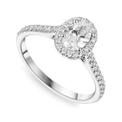 Pierścionek z diamentami laboratoryjnymi w białym złocie (R95581 W LGD 0,51ct)