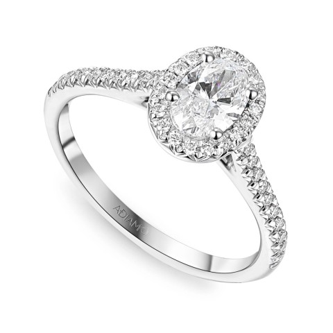 Pierścionek z diamentami laboratoryjnymi w białym złocie (R95581 W LGD 0,51ct)