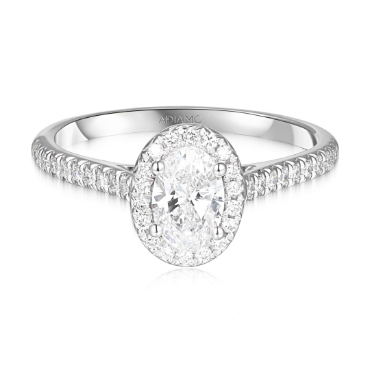 Pierścionek z diamentami laboratoryjnymi w białym złocie (R95581 W LGD 0,51ct): 10