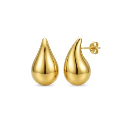 Kolczyki złote krople duże (E44443 Y S+D) - zdjęcie: 2