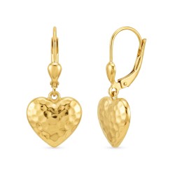 Kolczyki złote wiszące - serca diamentowane (E88885 Y P) - zdjęcie: 2