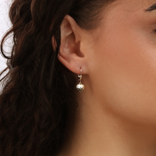 Kolczyki złote wiszące - serca diamentowane (E88885 Y P)