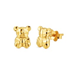 Kolczyki złote misie diamentowane (E77773 Y S) - zdjęcie: 2