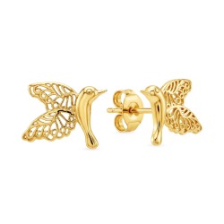 Kolczyki złote kolibry (E10227 Y S) - zdjęcie: 2