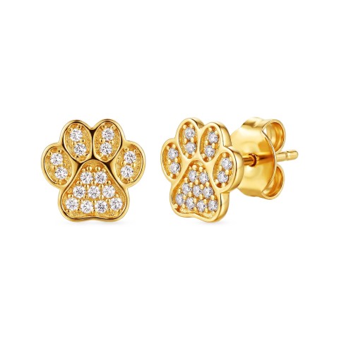 Kolczyki złote łapki z cyrkoniami (E77775 Y S)
