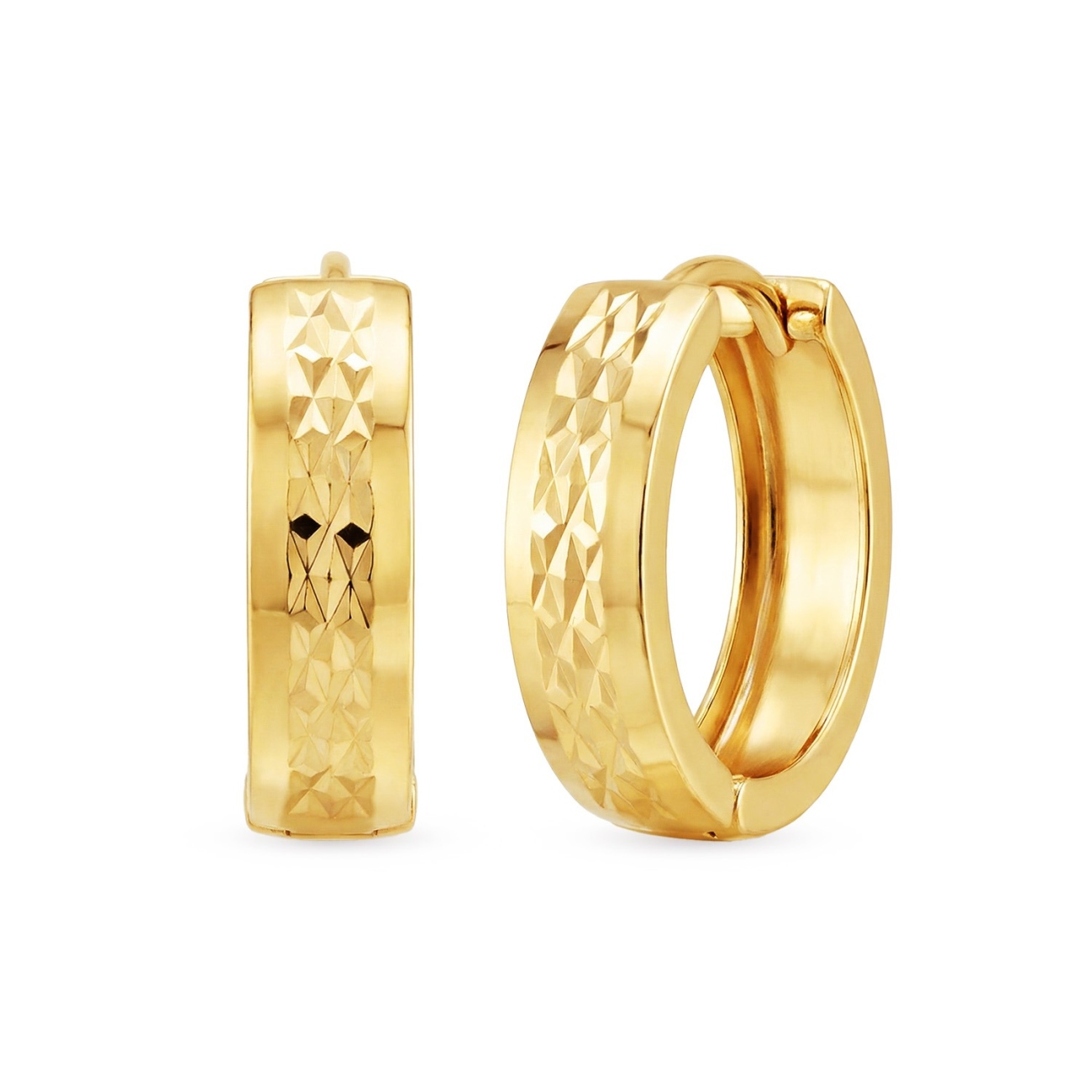 Kolczyki złote koła diamentowane (E00913 Y)