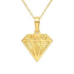 Złota zawieszka diament ryflowany (P25193 Y) - zdjęcie: 2