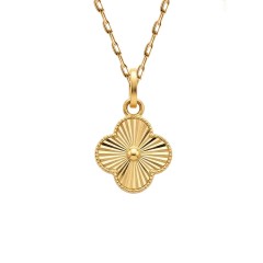 Zawieszka złota koniczynka ryflowana - mała (P25194 Y)