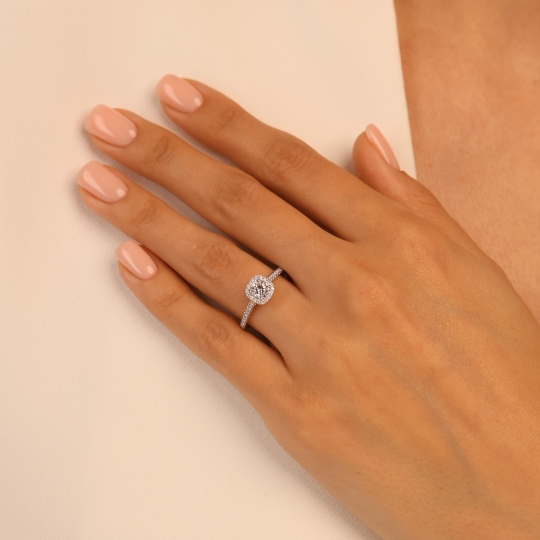 Pierścionek z diamentami laboratoryjnymi (R95583 YW LGD 0,52ct): 14