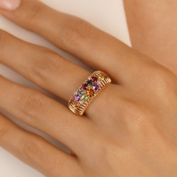 Pierścionek z kolorowymi kamieniami i diamentami (R99606 Y AM,BT,CT,PT,PTR): 16 - zdjęcie: 6